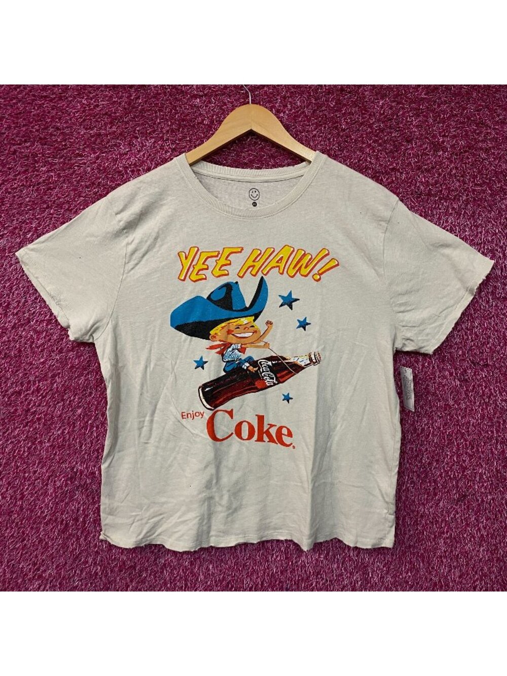 Coca-Cola Cowboy Yee Haw Retro Graphic T-Shirt XL
